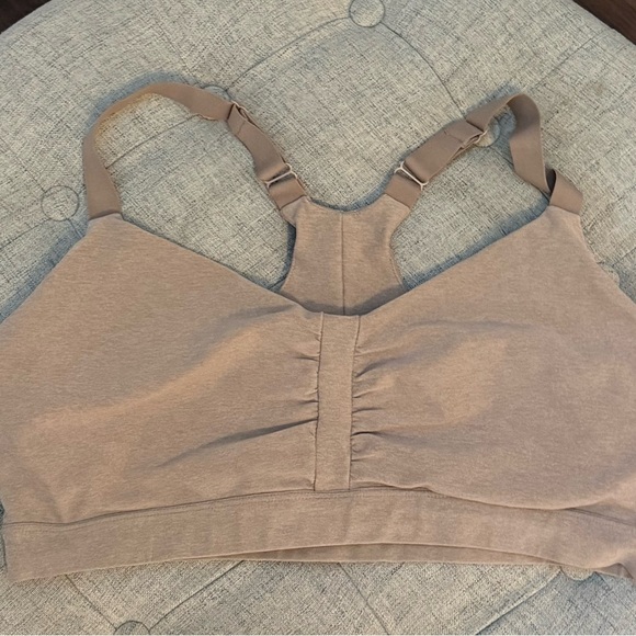 Beyond Yoga Spacedye On Center Sports Bra Large C/D Birch Heather Tan Brown EUC - Picture 5 of 6